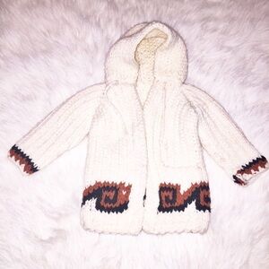 Handmade Crochet Hooded Sweater Est Size 2T